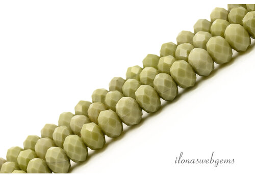 Grüne Jadeperlen Facettenrund ca. 6x4mm