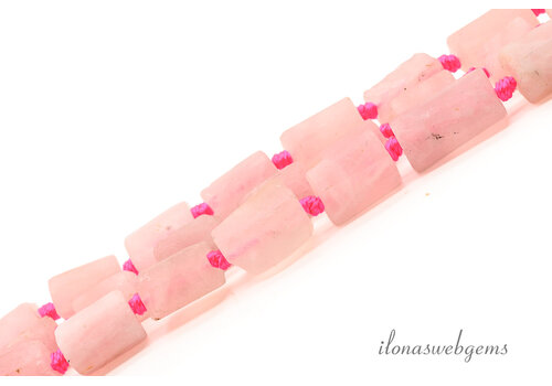 Rose quartz matte beads approx. 13x9mm