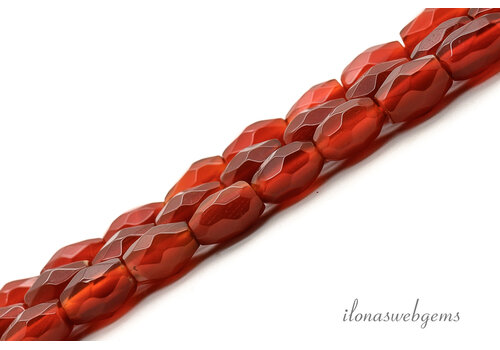 Karneol – Facettierte Karneolperlen, ca. 6 x 4 mm