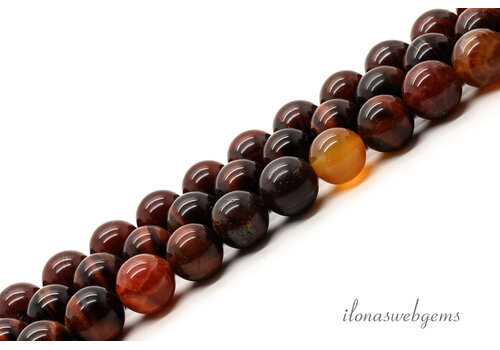 Red mixed beads, round, approx. 12mm