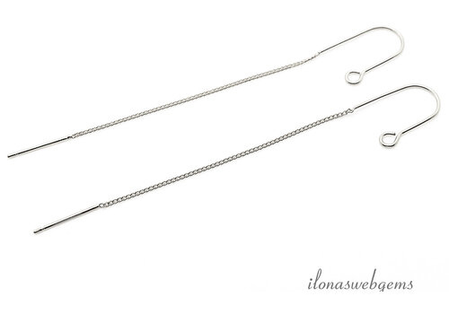 1 Paar hochwertige, silberplattierte Ohrhaken zum Durchziehen, ca. 79 x 0,7 mm