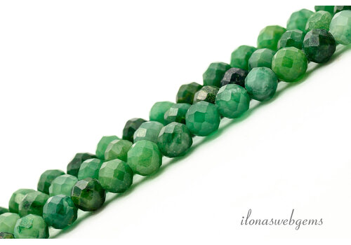 Grüne, facettierte, runde Verdite-Perlen, ca. 3 mm