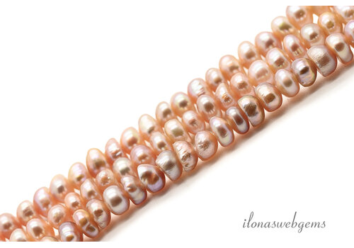 Süßwasserperlen, Lachs-Rondelle, ca. 3 mm