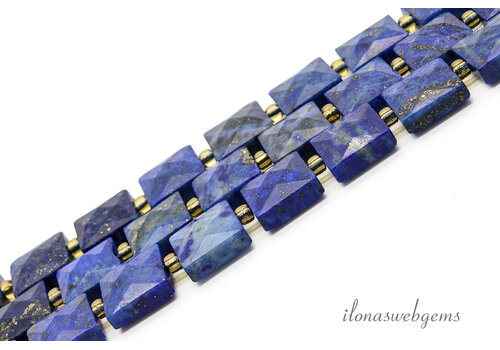 Lapis Lazuli kralen facet vierkant ca. 10x5mm