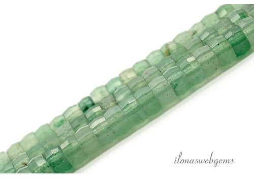 Groene Aventurijn kralen facet rondel ca. 4x2mm