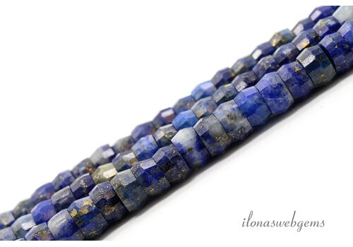 Lapis Lazuli kralen facet rondel ca. 4x2mm