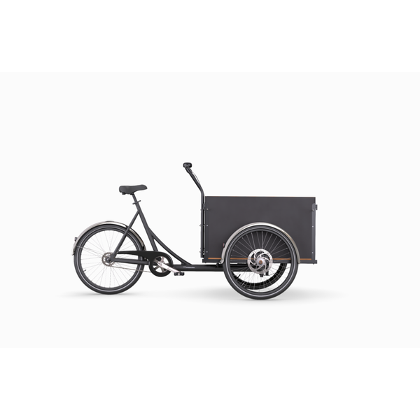 CHRISTIANIA 2026 Christiania Bikes M1 model - Straight Box, Prairie+Parking+Footsteps+2x bench+Cushions+4xY-harness+Rubber Matt+Mirror+Wheel Guards, Shimano EP600-CRG Mid-drive, Nexus 5 speed, 720Wh, IOT module with 1 year subscription, (custom configuration C.W.H.)