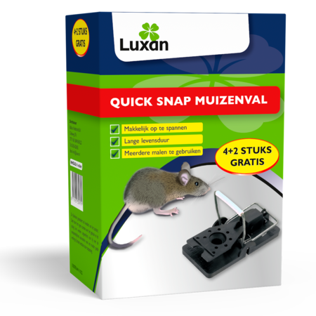 Luxan Quick Snap Muizenval 4+2 st. GRATIS