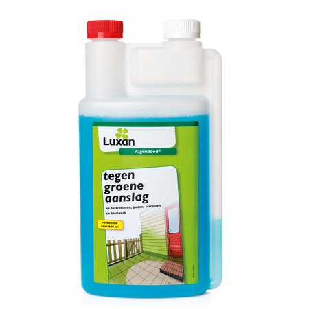 Luxan Algendood® 1 ltr tegen groene aanslag op bestratingen, paden, terrassen en houtwerk