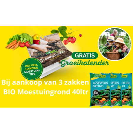 Culvita Bio-Moestuingrond 40Ltr GRATIS Groeikalender bij afname van (3st))