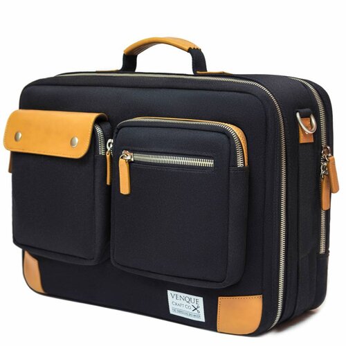 Venque Venque Briefpack XL Laptoptas Zwart Venque Venque Briefpack XL Laptoptas Zwart