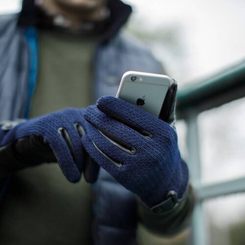 Napo Gloves napoWOOL Touchscreen Handschoenen Blauw