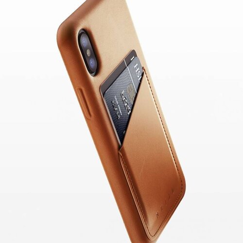 Mujjo Mujjo Wallet Leren Hoesje voor iPhone X Bruin