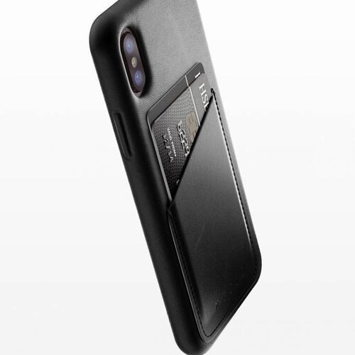 Mujjo Mujjo Wallet Leren Hoesje voor iPhone X Zwart Mujjo Mujjo Wallet Leren Hoesje voor iPhone X Zwart