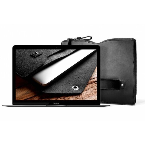 Mujjo Mujjo 13" MacBook Pro Folio Sleeve Zwart Mujjo Mujjo 13" MacBook Pro Folio Sleeve Zwart