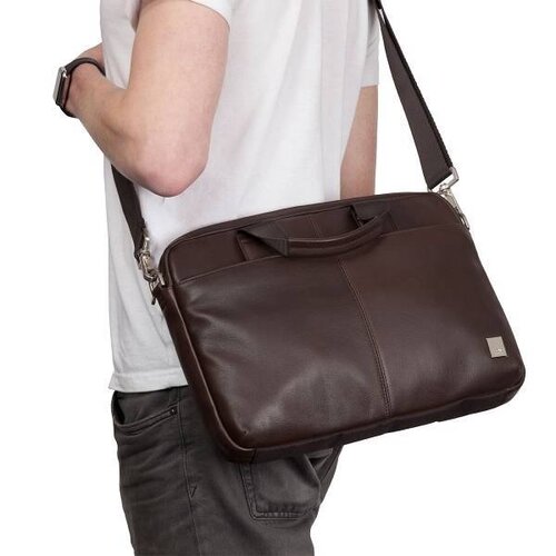 Knomo Knomo Stanford Leren Laptoptas Bruin