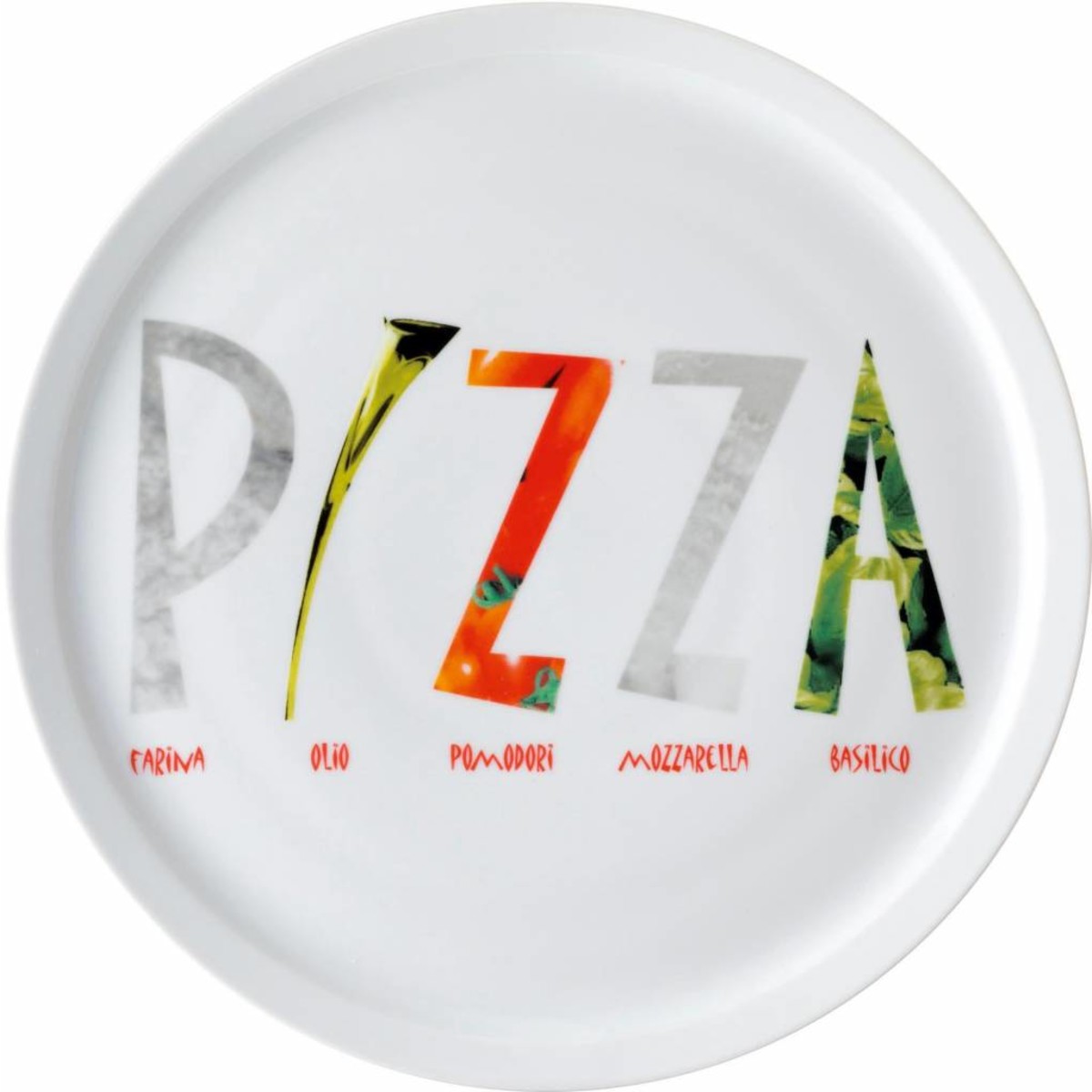 Pizzateller weiß mit Dekor "Pizza" Ø 30 cm