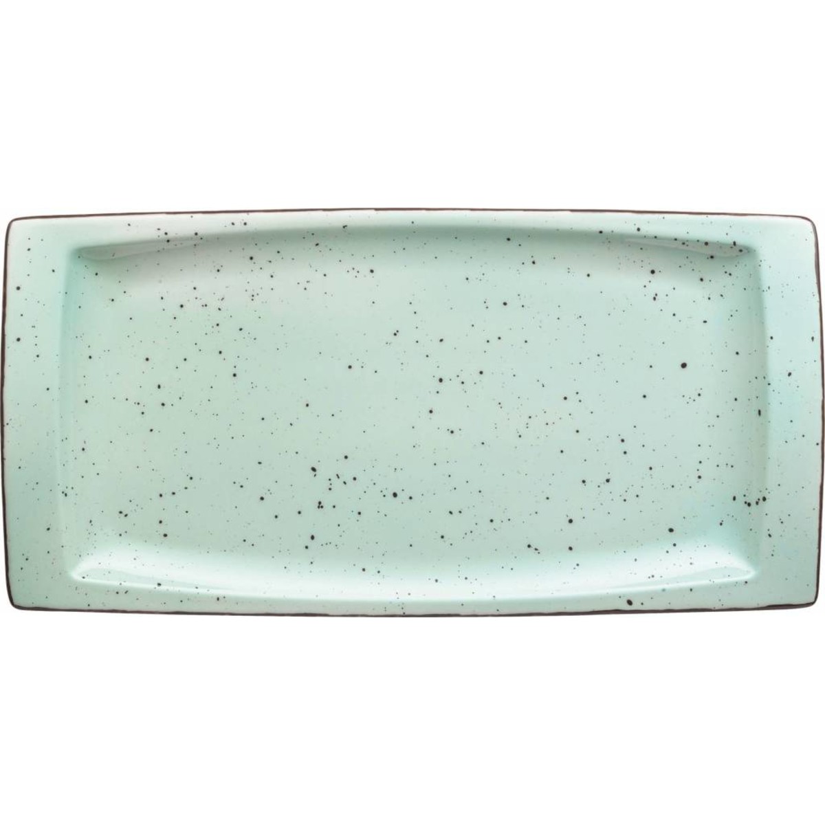 Porzellanserie "Granja" mint Platte flach eckig, 18 x 36 cm