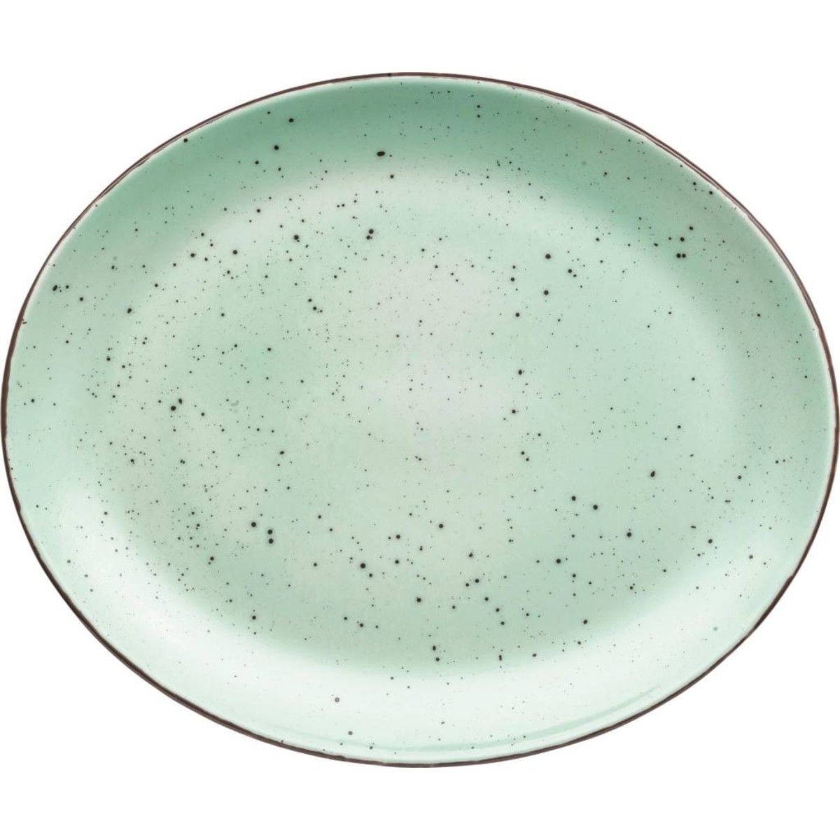 Porzellanserie "Granja" mint Platte flach oval, 30,5 x 25,5 cm