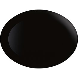 Hartglasgeschirr "Evolution" schwarz Platte flach oval 33x25 cm  - NEU