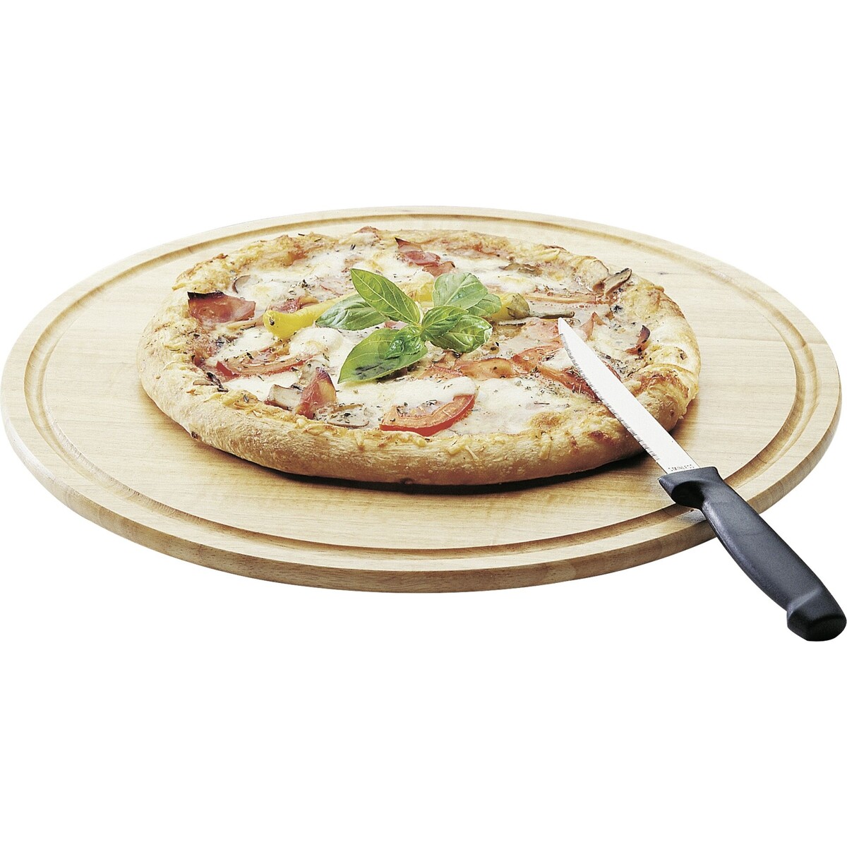 Holzteller, Ø 32cm, mit Saftrille