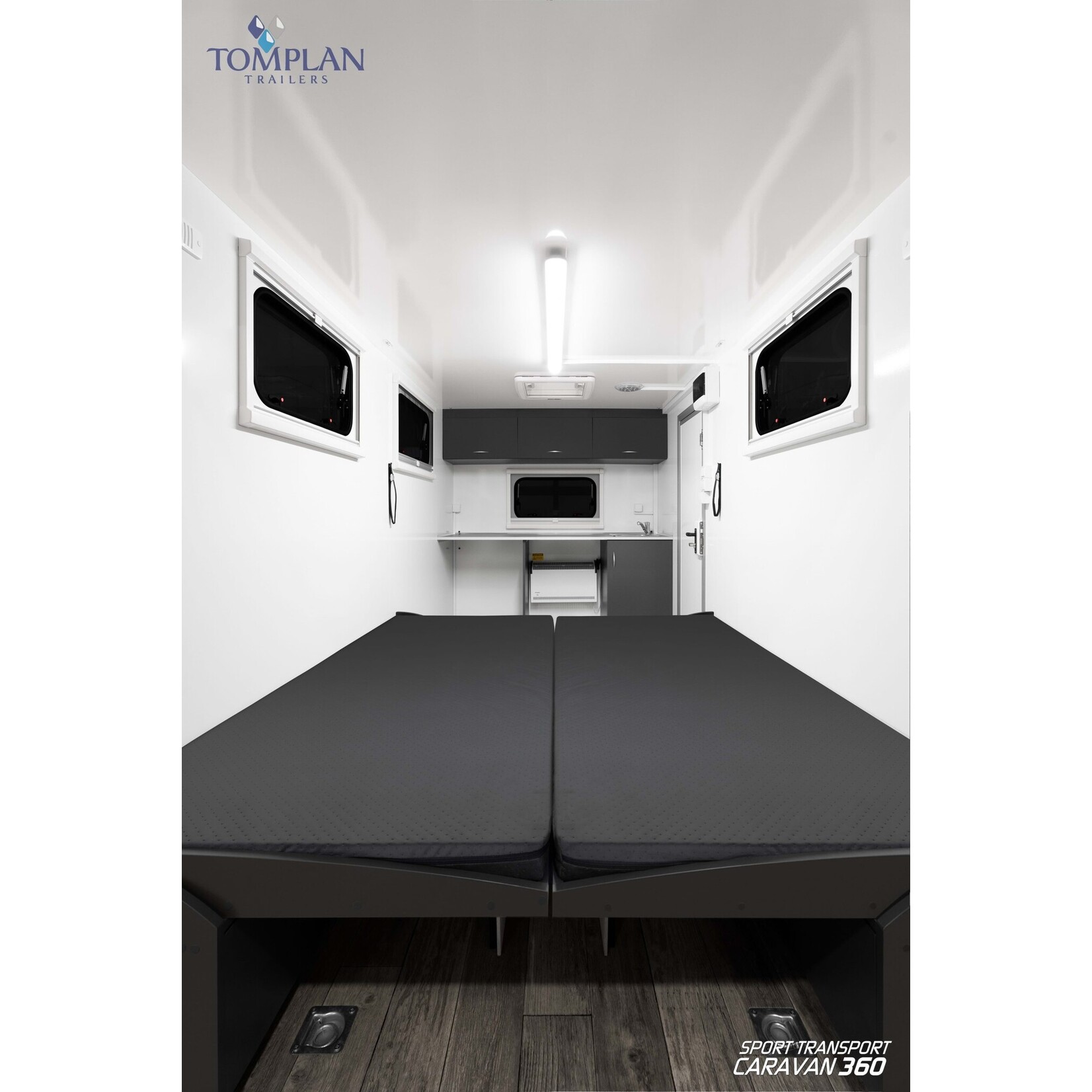 TOMPLAN Midi Sport Wohnwagen TFS 360.01 SC Heckrampe mit Alu
