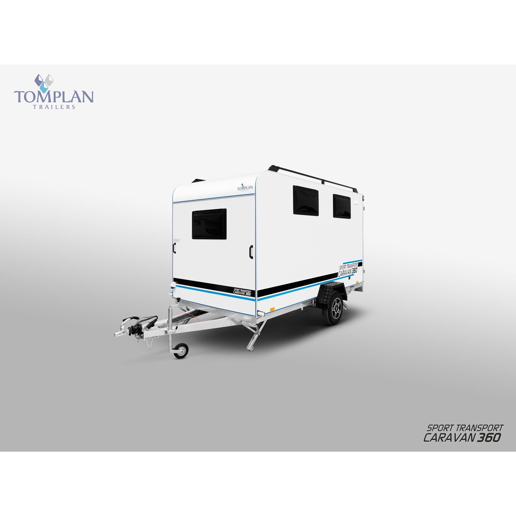 TOMPLAN Midi Sport Wohnwagen TFS 360.01 SC Heckrampe mit Alu