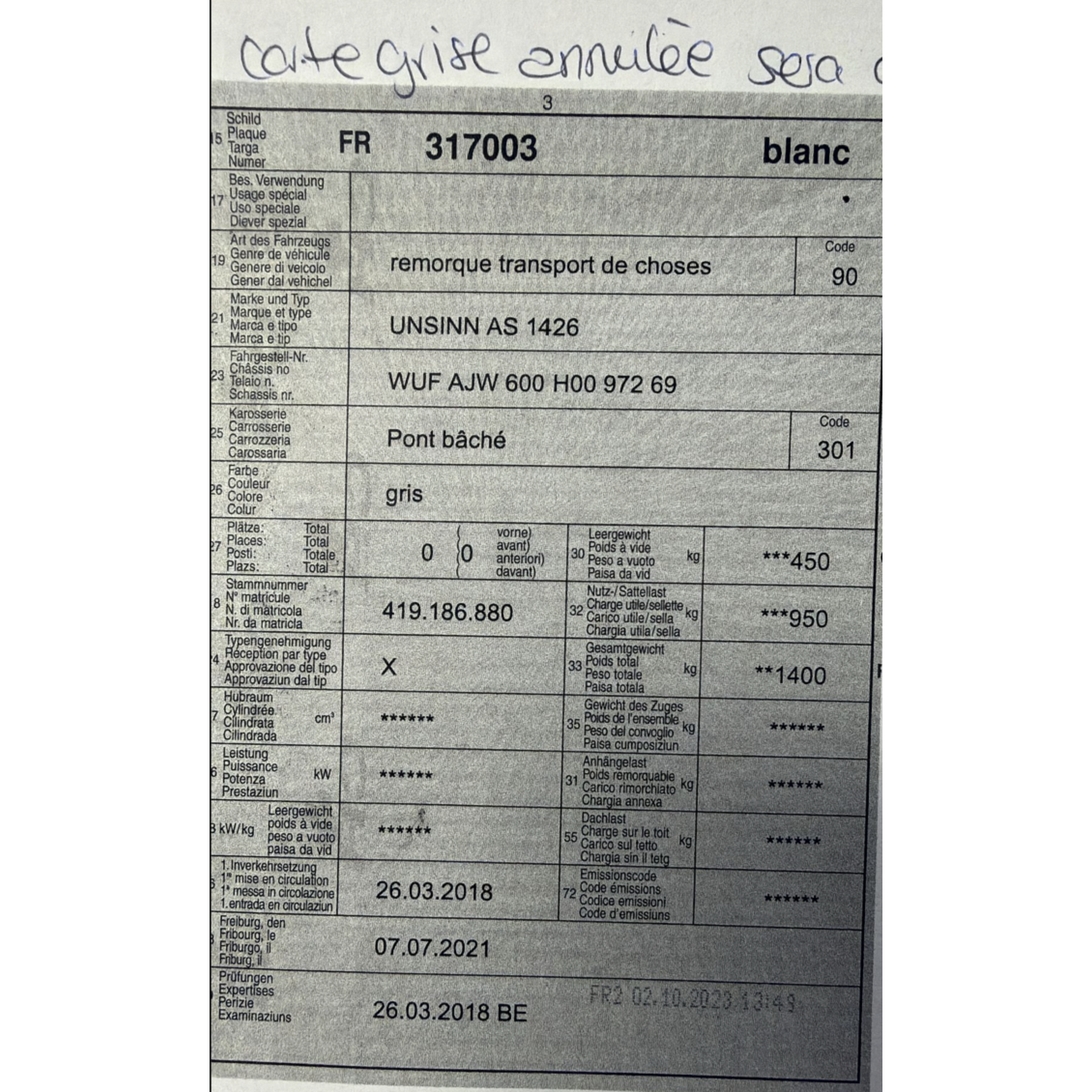 Lifter Unsinn AS 1426 Absenkanhänger – Baujahr 03/2018 – 1400 kg