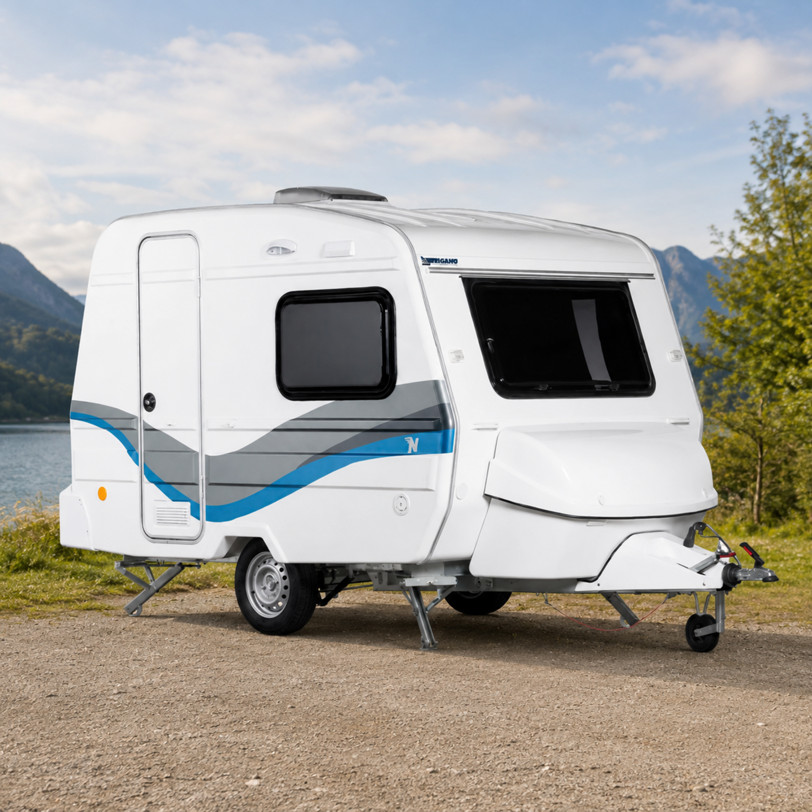 NIEWIADÒW Caravane compacte Niewiadów N126 NT en GFK avec douche et cuisine