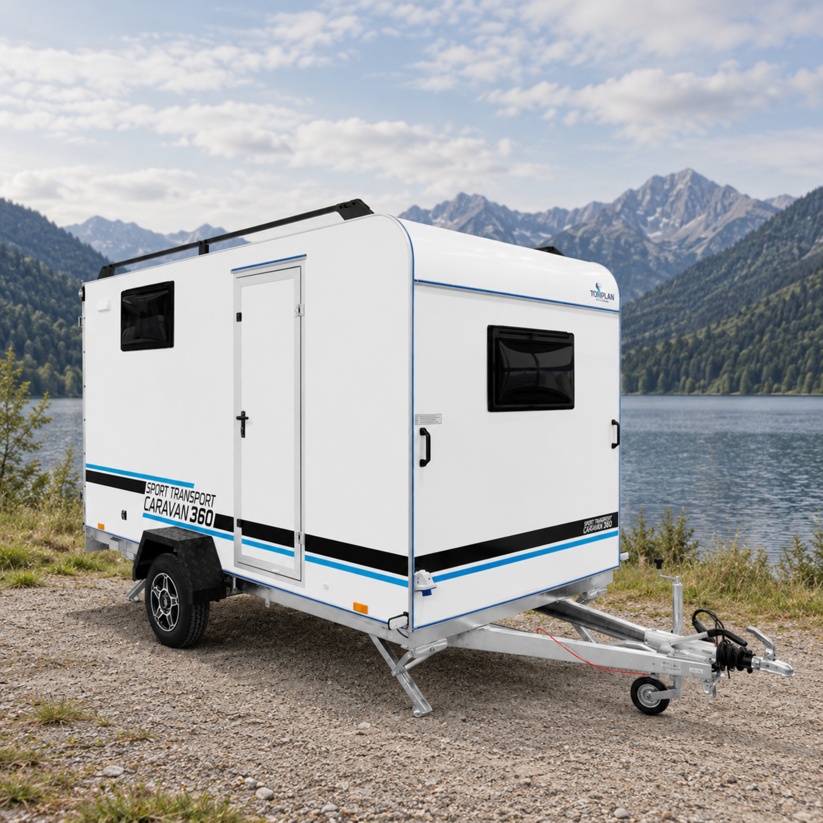 TOMPLAN Tomplan Sport Caravan 360.01 SC – Caravane sport avec rampe arrière en aluminium