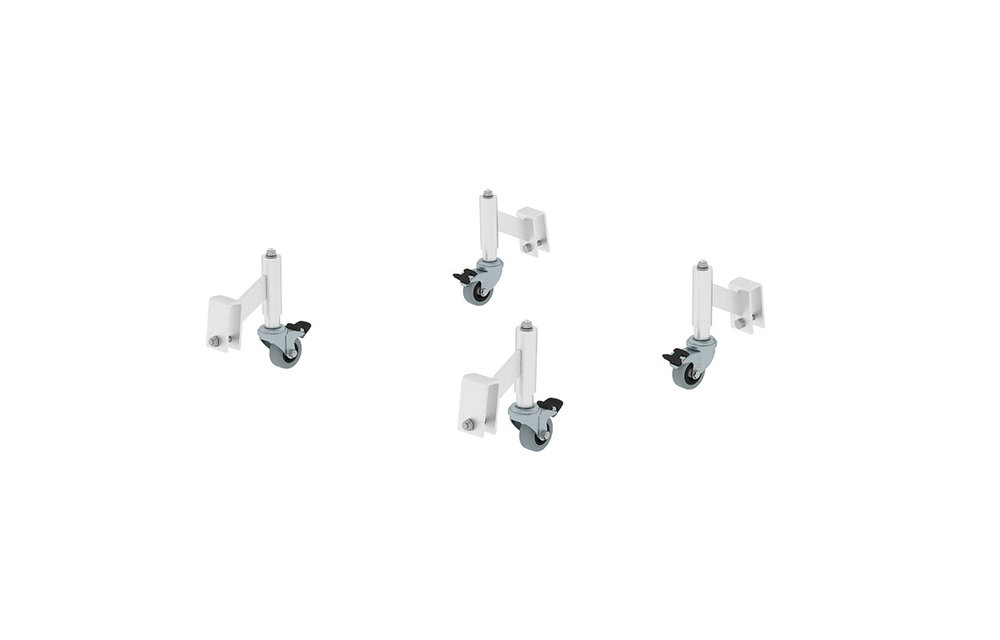 Wiel met veer, Ø 50mm (4 stuks)