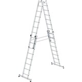 Munk Aluminium dubbele ladder, verstelbaar, 4x8 sporten