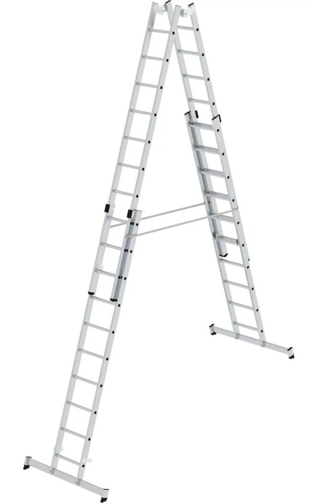 Munk Aluminium dubbele ladder, verstelbaar, 4x10 sporten Munk Aluminium dubbele ladder, verstelbaar, 4x10 sporten