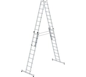 Munk Aluminium dubbele ladder, verstelbaar, 4x10 sporten Munk Aluminium dubbele ladder, verstelbaar, 4x10 sporten