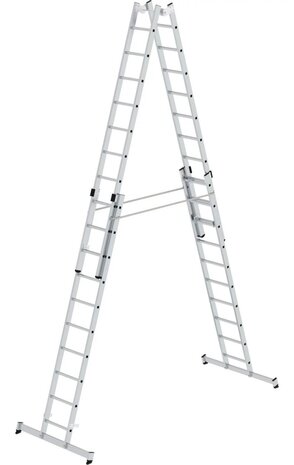 Munk Aluminium dubbele ladder, verstelbaar, 4x10 sporten Munk Aluminium dubbele ladder, verstelbaar, 4x10 sporten