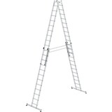Munk Aluminium dubbele ladder, verstelbaar, 4x12 sporten