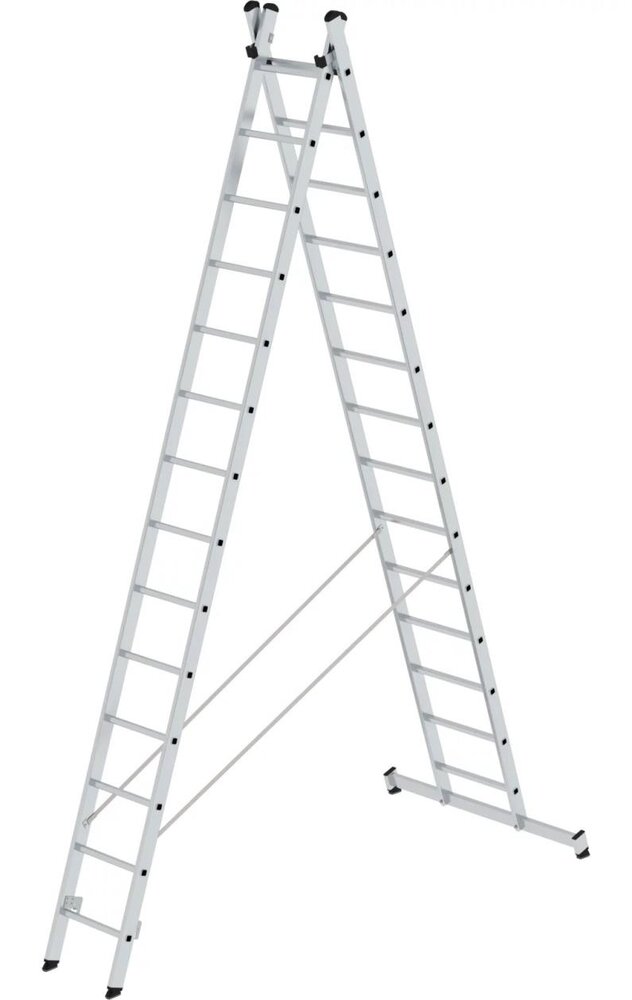 Munk 2-delige aluminium reformladder, 2x14 sporten Munk 2-delige aluminium reformladder, 2x14 sporten