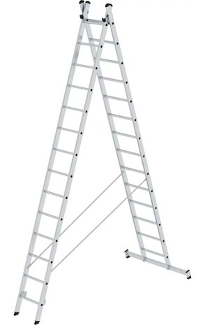 Munk 2-delige aluminium reformladder, 2x14 sporten Munk 2-delige aluminium reformladder, 2x14 sporten