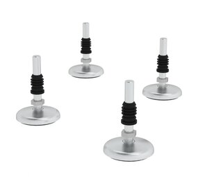 Munk Set (4 stuks) ronde scharnierbare voetplaten Ø80mm, rubberen bodem Munk Set (4 stuks) ronde scharnierbare voetplaten Ø80mm, rubberen bodem