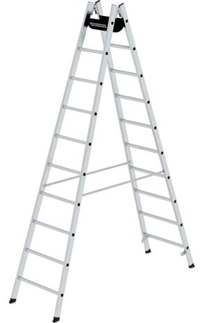 Roossien Aluminium dubbele ladder, 2x10 sporten