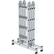 Munk 4-delige aluminium vouwladder, 4x4, met stabilisatiebalk Munk 4-delige aluminium vouwladder, 4x4, met stabilisatiebalk