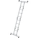 Roossien 4-delige aluminium vouwladder, 2x2 + 2x3, met stabilisatiebalk Roossien 4-delige aluminium vouwladder, 2x2 + 2x3, met stabilisatiebalk