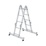 Munk 4-delige aluminium vouwladder, 2x2 + 2x3, met stabilisatiebalk