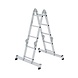 Roossien 4-delige aluminium vouwladder, 2x2 + 2x3, met stabilisatiebalk Roossien 4-delige aluminium vouwladder, 2x2 + 2x3, met stabilisatiebalk