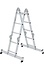 4-delige aluminium vouwladder, 2x2 + 2x3, met stabilisatiebalk