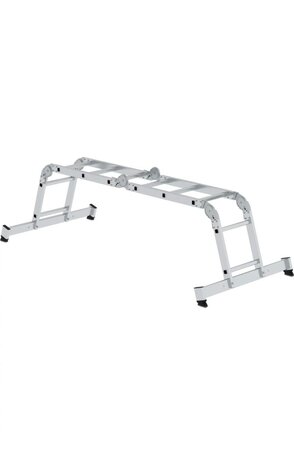 Munk 4-delige aluminium vouwladder, 2x2 + 2x3, met stabilisatiebalk