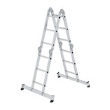 Munk 4-delige aluminium vouwladder, 4x3, met stabilisatiebalk
