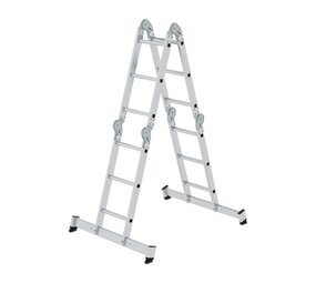 Munk 4-delige aluminium vouwladder, 4x3, met stabilisatiebalk Munk 4-delige aluminium vouwladder, 4x3, met stabilisatiebalk