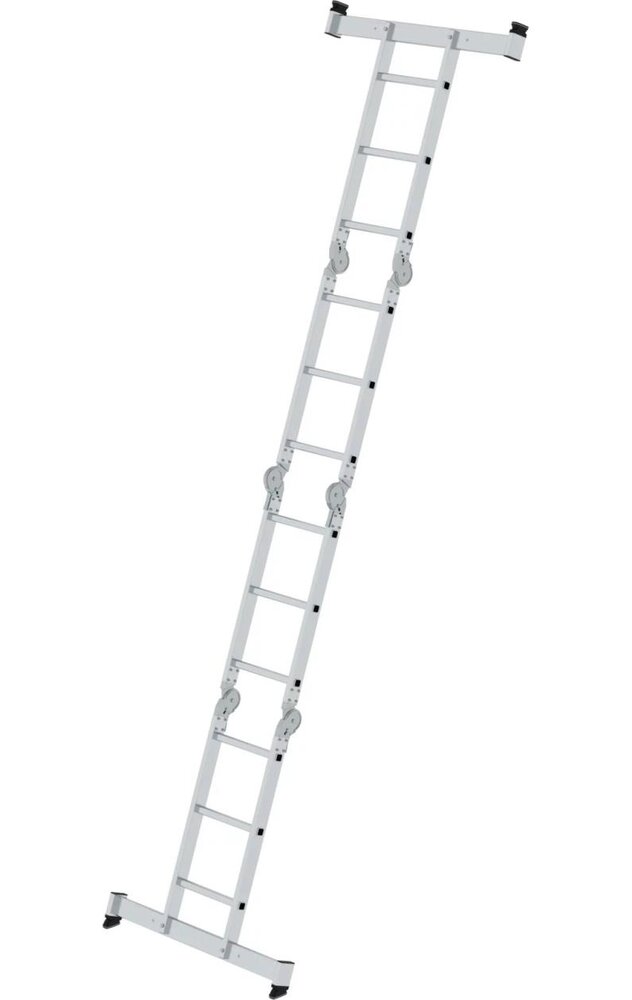 Munk 4-delige aluminium vouwladder, 4x3, met stabilisatiebalk Munk 4-delige aluminium vouwladder, 4x3, met stabilisatiebalk