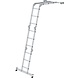 Roossien 4-delige aluminium vouwladder, 4x3, met stabilisatiebalk Roossien 4-delige aluminium vouwladder, 4x3, met stabilisatiebalk